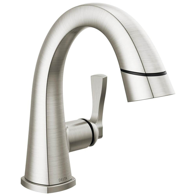 Delta Faucet - Stryke Single Handle Pull Down Bathroom Faucet - LumicoatÂ® Stainless
