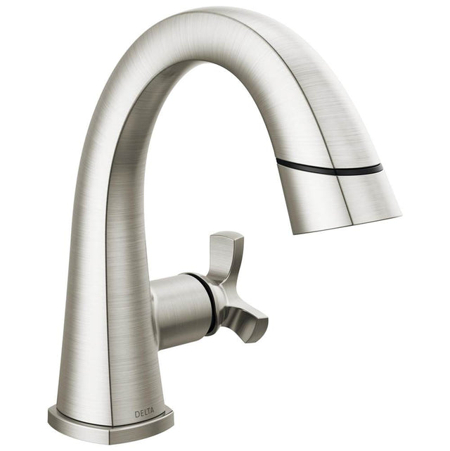 Delta Faucet - Stryke Single Handle Pull Down Bathroom Faucet - LumicoatÂ® Stainless