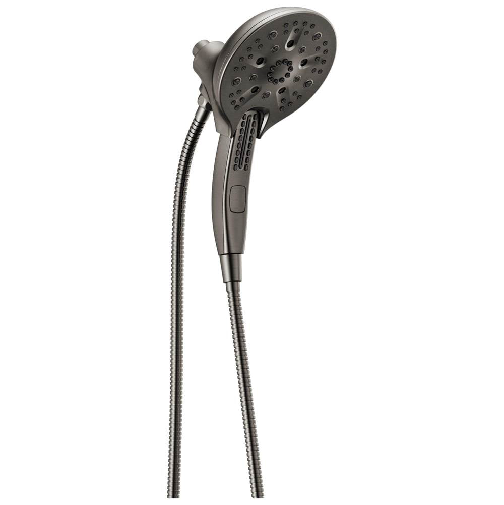 Delta Faucet - Universal Showering Components H2Okinetic In2ition 5-Setting Two-In-One Shower - LumicoatÂ® Black Stainless
