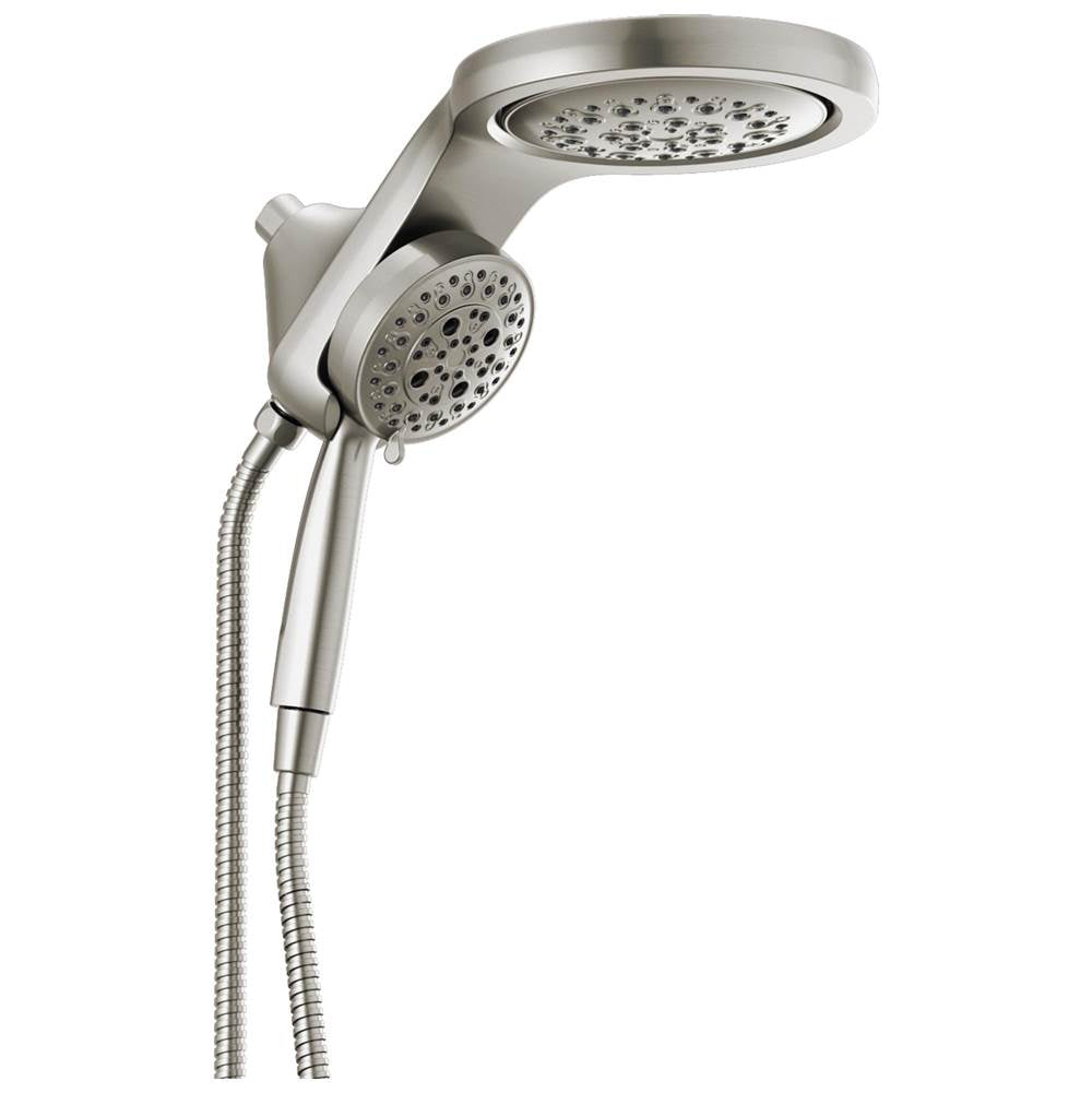 Delta Faucet - Universal Showering Components HydroRain H2OKinetic5-Setting Two-in-One Shower Head - LumicoatÂ® Stainless
