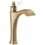 Delta Faucet - DorvalE Single Handle Mid-Height Vessel Bathroom Faucet - Champagne Bronze / Porcelain