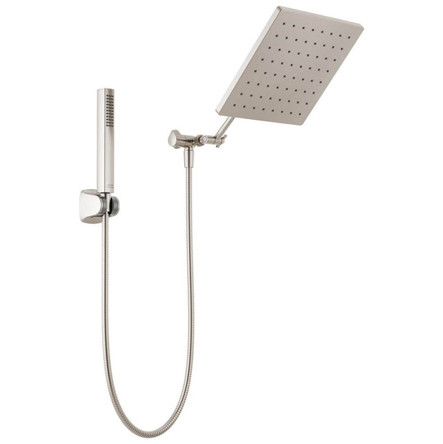 Delta Faucet - Universal Showering Components 10 inch Raincan Shower Head & Hand Held Combo with Adjustable Extension Arm - Spotshield Brushed Nickel