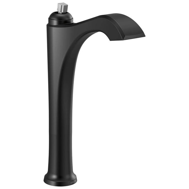 Delta Faucet - DorvalE Single Handle Vessel Bathroom Faucet - Less Handle - Matte Black