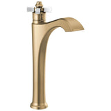 Delta Faucet - DorvalE Single Handle Vessel Bathroom Faucet - Champagne Bronze / Porcelain