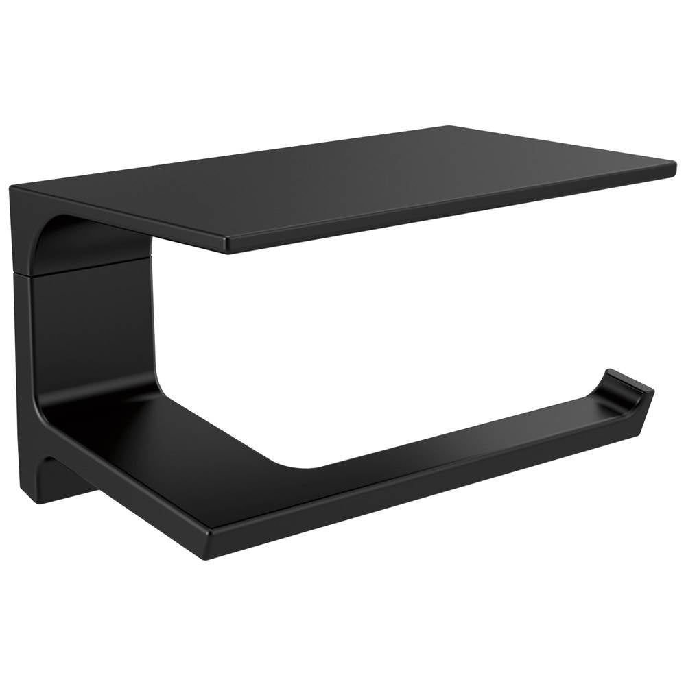 Delta Faucet - PivotalE Tissue Holder with Shelf - Matte Black