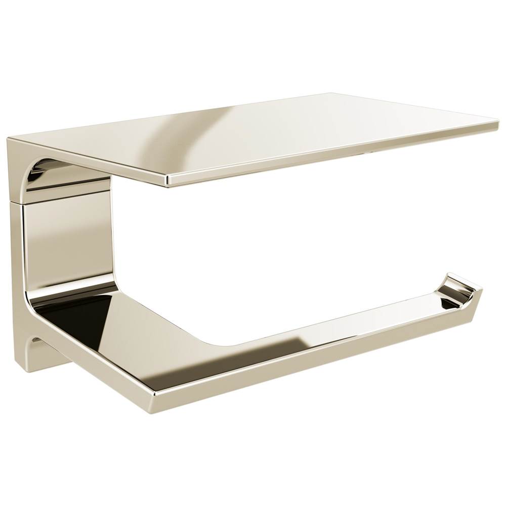 Delta Faucet - PivotalE Tissue Holder with Shelf - Polished Nickel