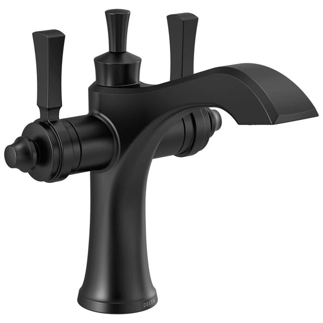 Delta Faucet - DorvalE Two Handle Single Hole Monoblock Bathroom Faucet - Matte Black