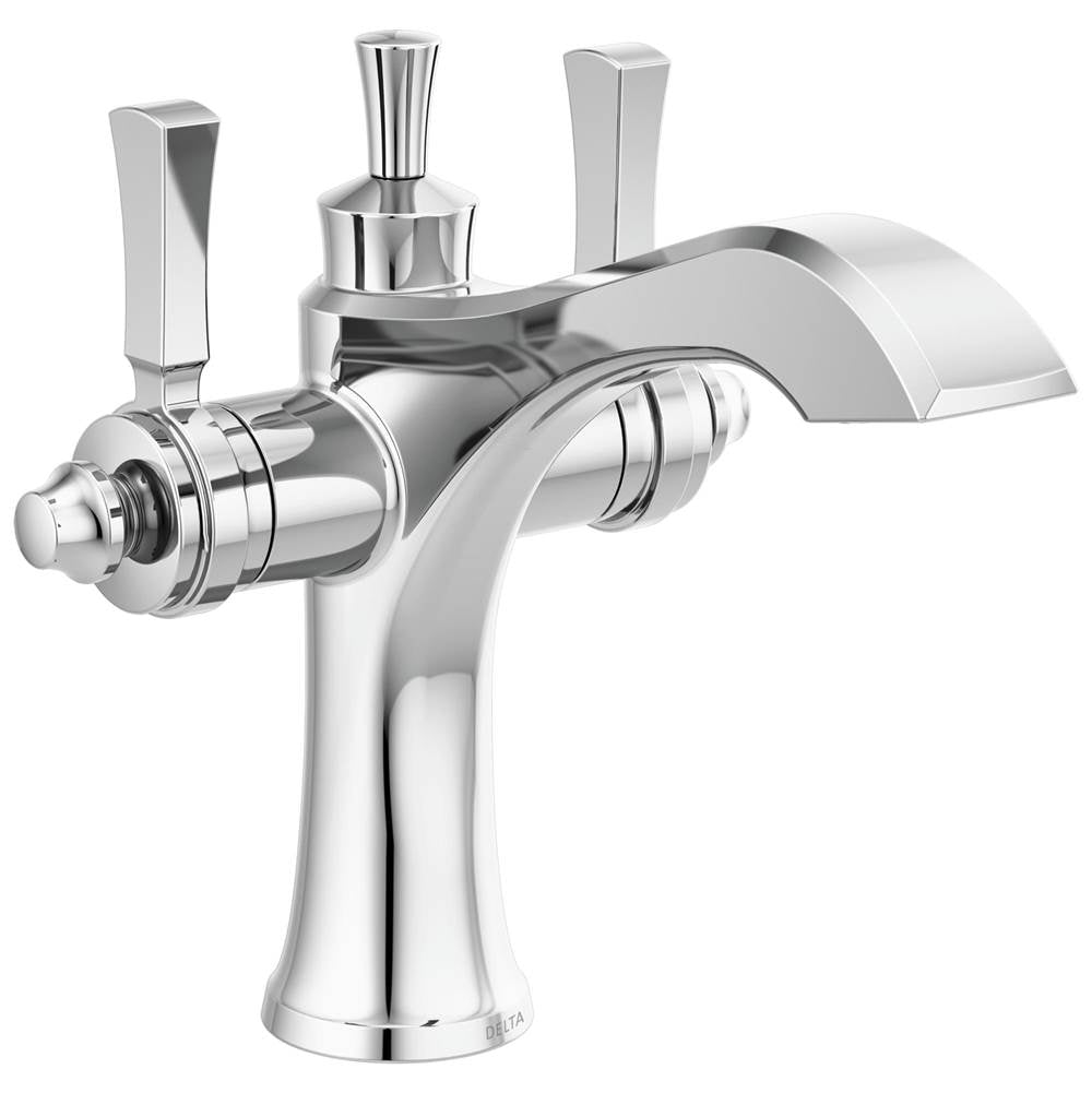 Delta Faucet - DorvalE Two Handle Single Hole Monoblock Bathroom Faucet - Chrome