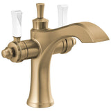 Delta Faucet - DorvalE Two Handle Single Hole Monoblock Bathroom Faucet - Champagne Bronze / Porcelain