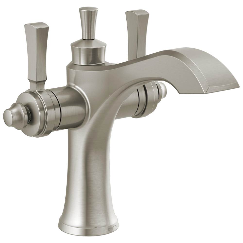 Delta Faucet - DorvalE Two Handle Single Hole Monoblock Bathroom Faucet - Stainless
