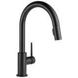 Delta Faucet - Trinsic Single Handle Pull-Down Kitchen Faucet - Matte Black
