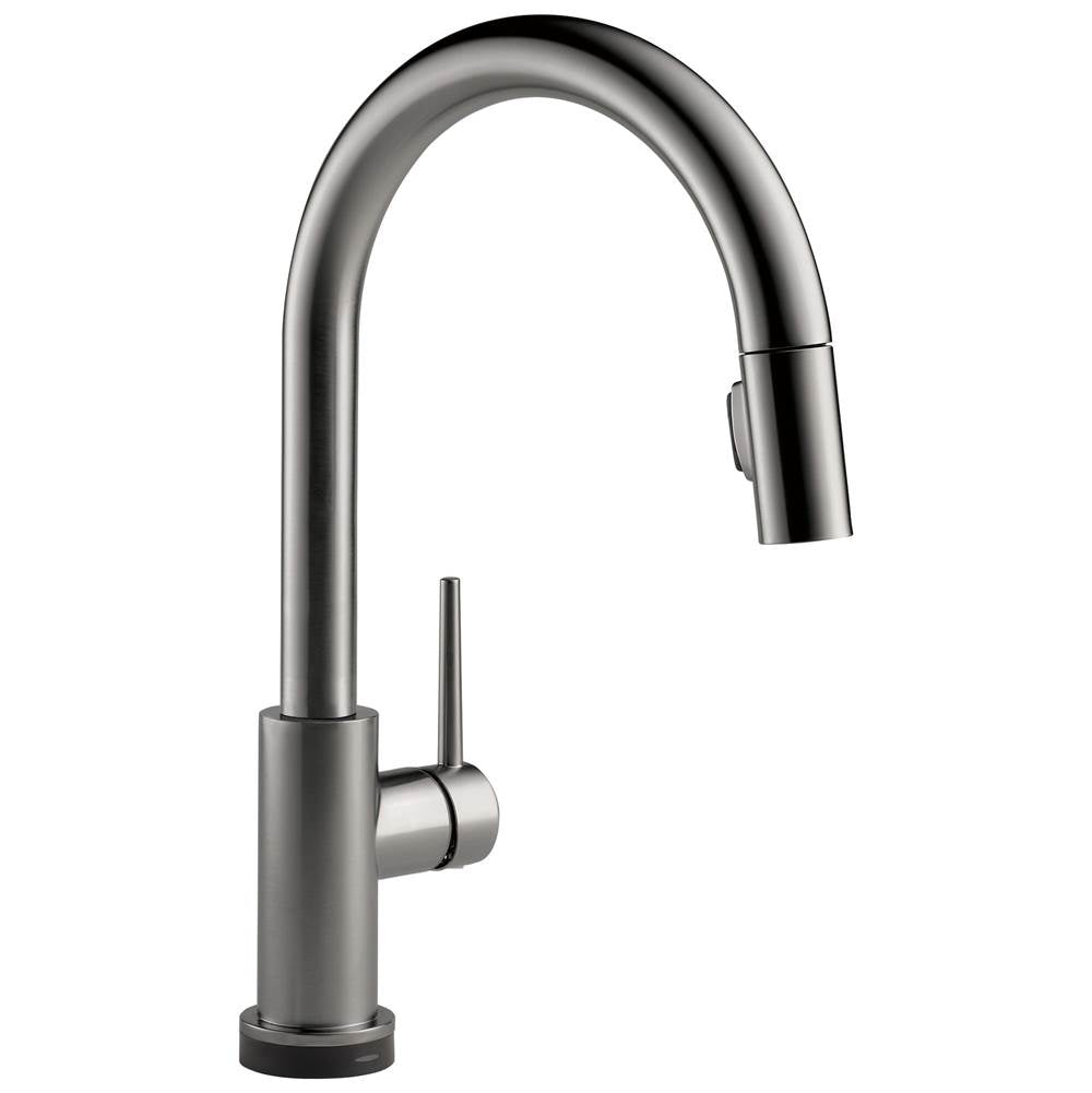 Delta Faucet - Trinsic Single Handle Pull-Down Kitchen Faucet with Touch - Black Stainless