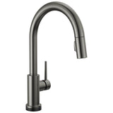 Delta Faucet - Trinsic VoiceIQ Kitchen Faucet with Touch2O with Touchless Technology - Black Stainless