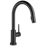 Delta Faucet - Trinsic VoiceIQE Single-Handle Pull-Down Kitchen Faucet with Touch<sub>2</sub>O Technology - Matte Black