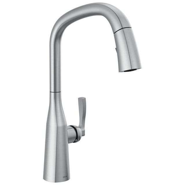 Delta Faucet - Stryke Single Handle Pull Down Kitchen Faucet - LumicoatÂ® Arctic Stainless