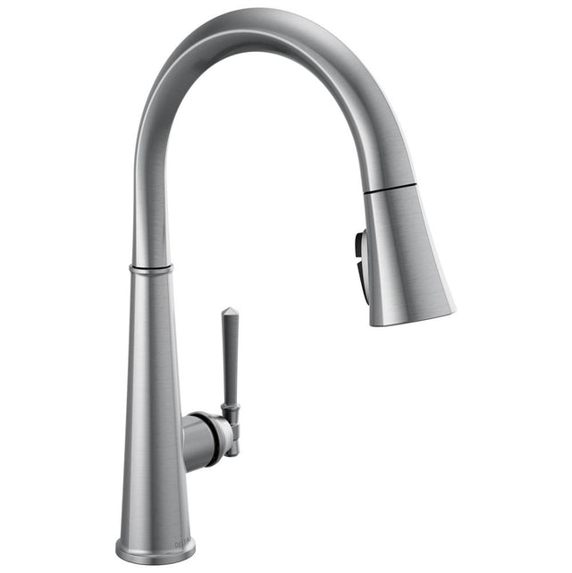Delta Faucet - EmmelineE Single Handle Pull Down Kitchen Faucet - LumicoatÂ® Arctic Stainless