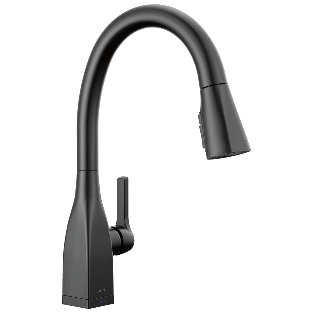 Delta Faucet - Mateo Single Handle Pull-Down Kitchen Faucet With Touch2O And ShieldSpray Technologies - Matte Black
