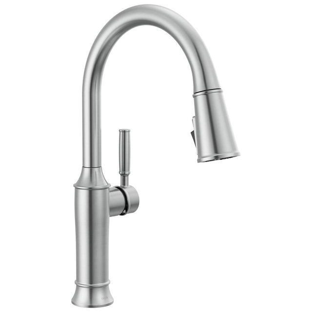 Delta Faucet - RenaldiE Single Handle Pull-Down Kitchen Faucet - LumicoatÂ® Arctic Stainless