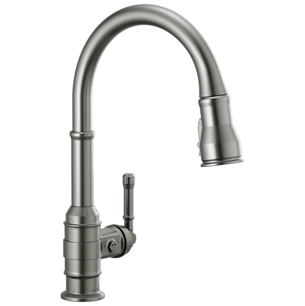 Delta Faucet - BroderickE Single Handle Pull-Down Kitchen Faucet - Black Stainless