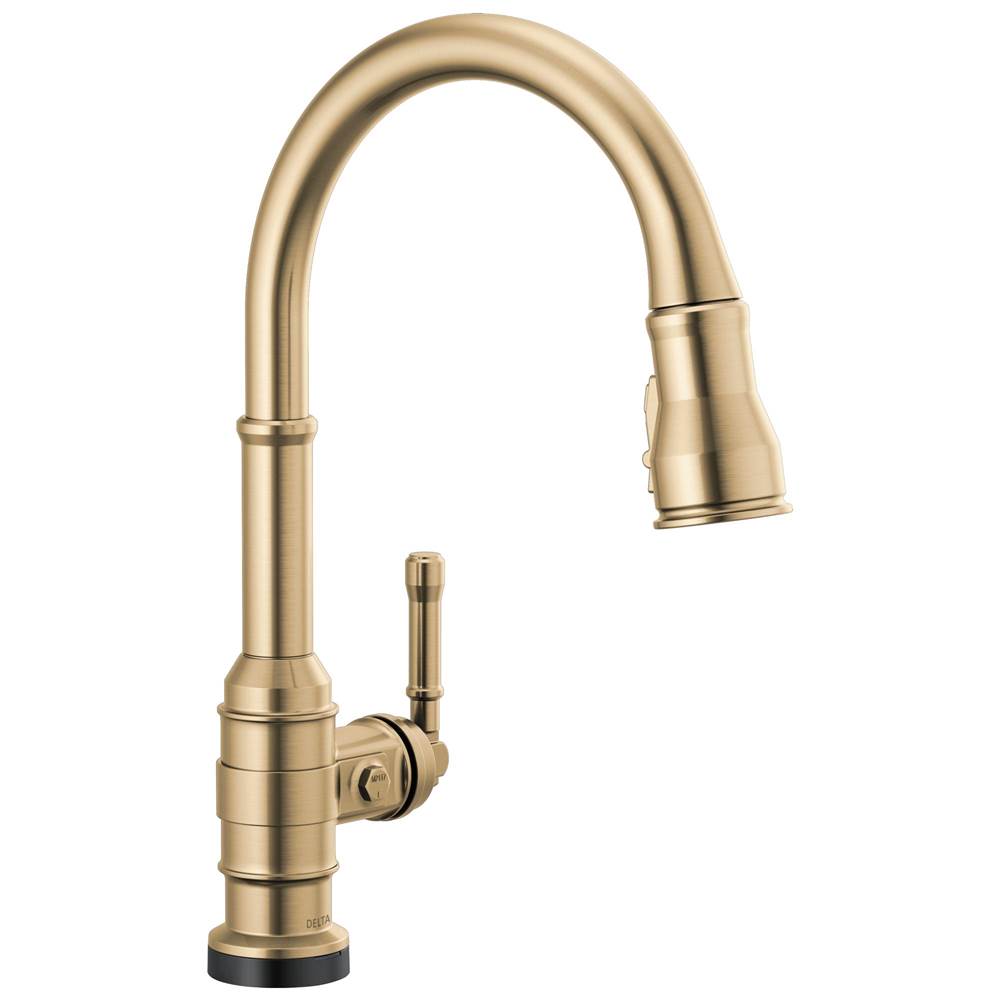 Delta Faucet - BroderickE Single Handle Pull-Down Kitchen Faucet With Touch2O Technology - Champagne Bronze