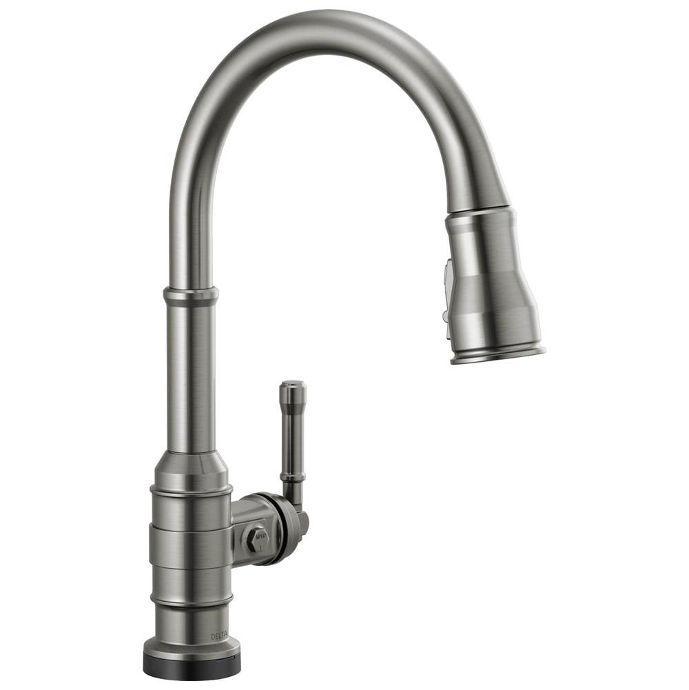 Delta Faucet - BroderickE Single Handle Pull-Down Kitchen Faucet With Touch2O Technology - Black Stainless