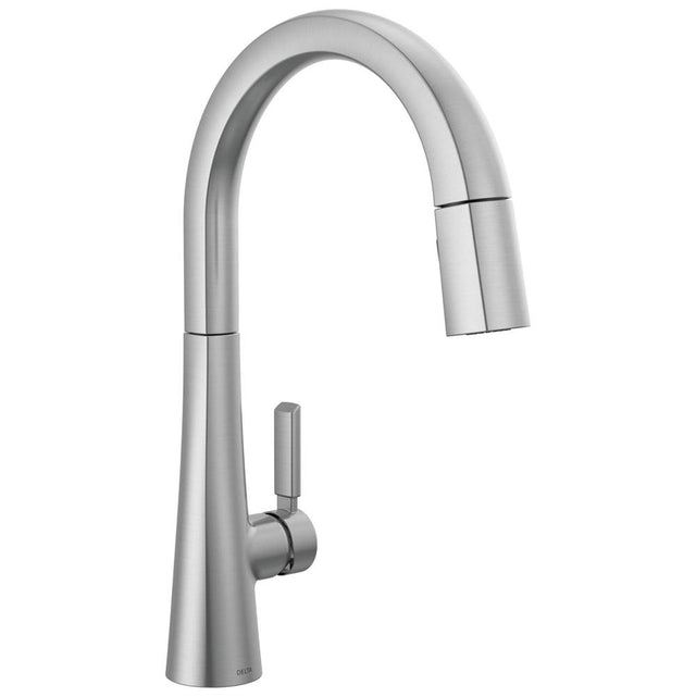 Delta Faucet - MonroviaE Single Handle Pull-Down Kitchen Faucet - LumicoatÂ® Arctic Stainless