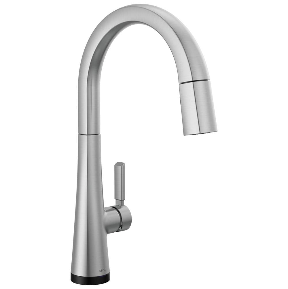Delta Faucet - MonroviaE Single Handle Pull-Down Kitchen Faucet With Touch2O Technology - LumicoatÂ® Arctic Stainless