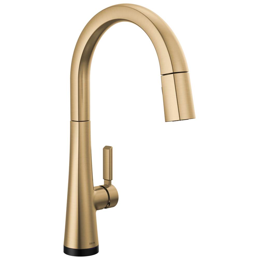 Delta Faucet - MonroviaE Single Handle Pull-Down Kitchen Faucet With Touch2O Technology - LumicoatÂ® Champagne Bronze