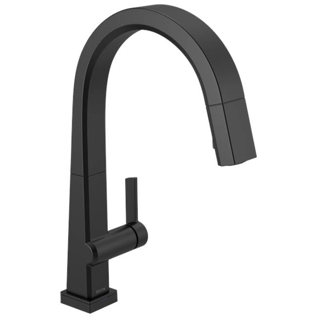 Delta Faucet - PivotalE Single Handle Pull-Down Kitchen Faucet With Touch2O Technology - Matte Black