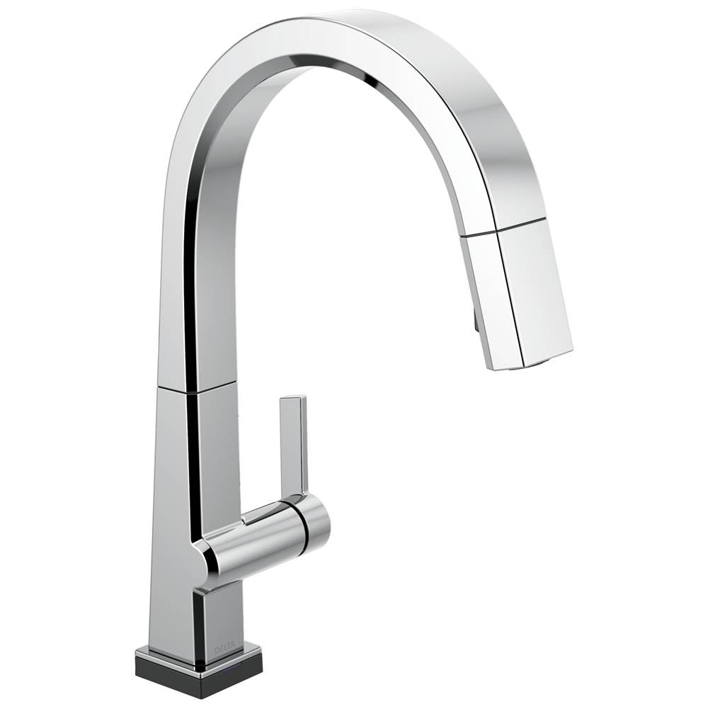 Delta Faucet - PivotalE Single Handle Pull Down Kitchen Faucet with Touch<sub>2</sub>O Technology - Chrome