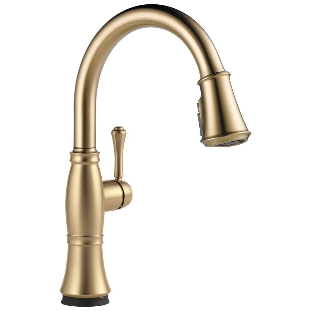 Delta Faucet - CassidyE Touch2O Technology Kitchen Faucet with Touchless Technology - LumicoatÂ® Champagne Bronze
