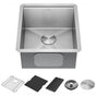 Delta Faucet - RivetE 17'' Workstation Bar Prep Kitchen Sink Undermount 16 Gauge Stainless Steel Single Bowl with WorkFlowE Ledge and Accessories