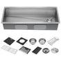 Delta Faucet - RivetE 45'' Workstation Kitchen Sink Undermount 16 Gauge Stainless Steel Single Bowl with 2-Tier WorkFlowE Ledge and Accessories
