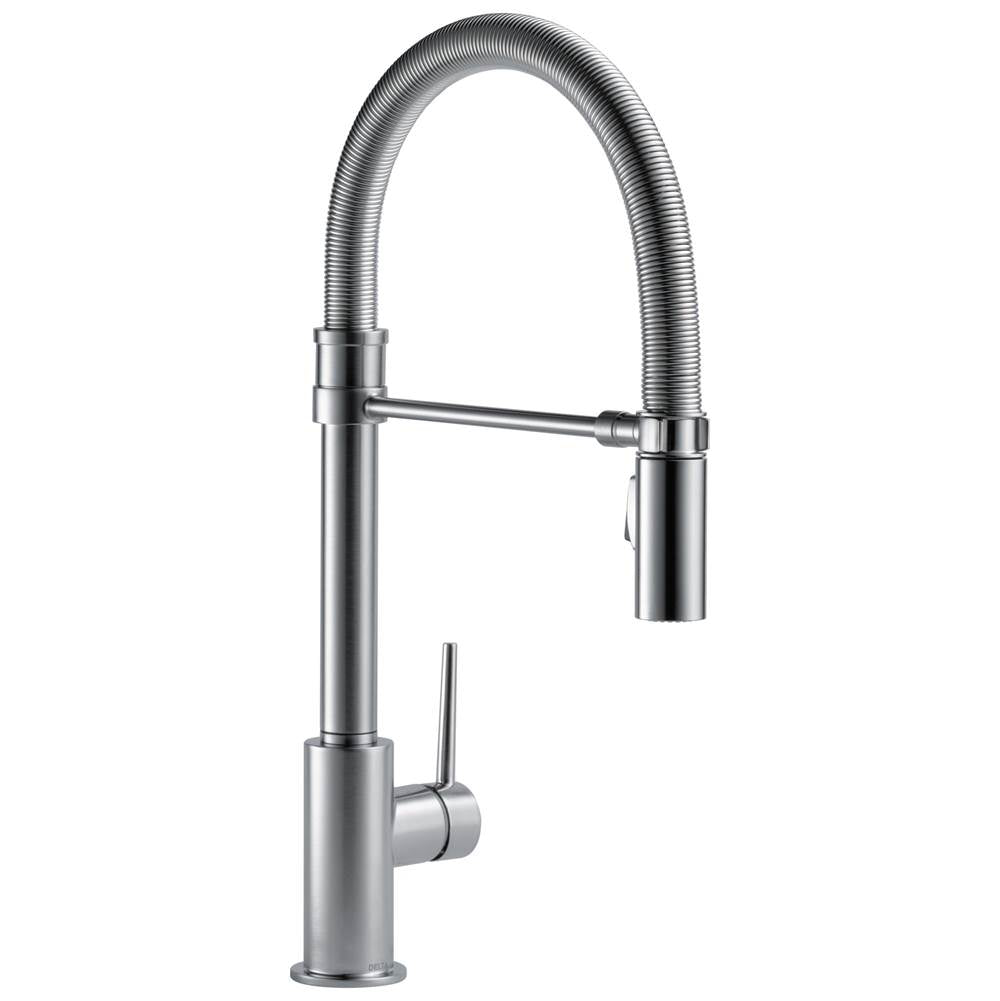 Delta Faucet - Trinsic Single-Handle Pull-Down Spring Kitchen Faucet - Arctic Stainless