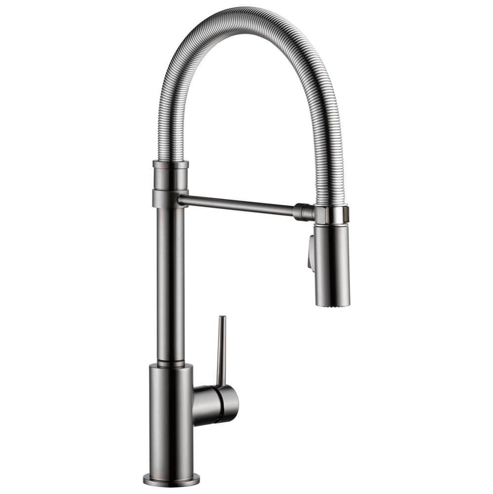 Delta Faucet - Trinsic Kitchen Faucet with Touchless Technology - Black Stainless