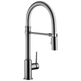 Delta Faucet - Trinsic Kitchen Faucet with Touchless Technology - Black Stainless
