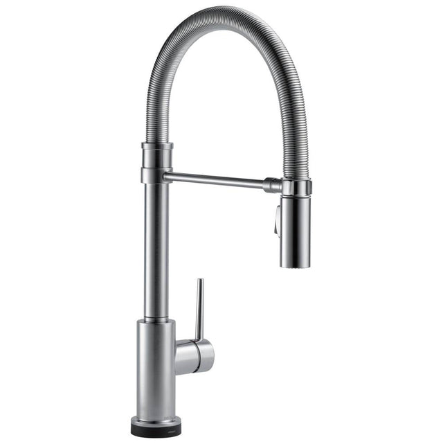 Delta Faucet - Trinsic Single-Handle Pull-Down Spring Kitchen Faucet with Touch<sub>2</sub>O Technology - Arctic Stainless