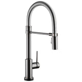 Delta Faucet - Trinsic Touch2O Kitchen Faucet with Touchless Technology - Black Stainless