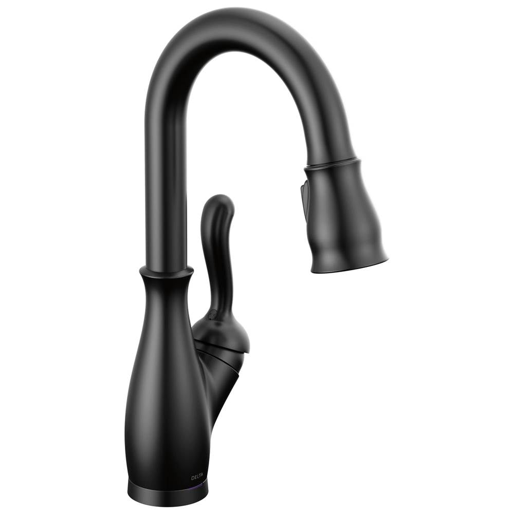 Delta Faucet - Leland Single Handle Pull-Down Bar / Prep Faucet With Touch2O Technology - Matte Black