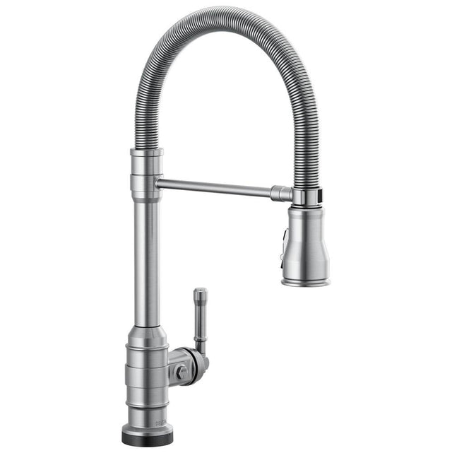 Delta Faucet - BroderickE Single-Handle Pull-Down Spring Kitchen Faucet with Touch<sub>2</sub>O Technology - Arctic Stainless
