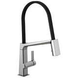 Delta Faucet - PivotalE Single Handle Exposed Hose Kitchen Faucet - Arctic Stainless