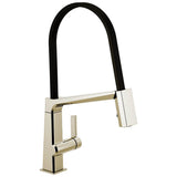 Delta Faucet - PivotalE Single Handle Exposed Hose Kitchen Faucet - Polished Nickel