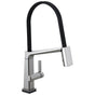Delta Faucet - PivotalE Single Handle Exposed Hose Kitchen Faucet with Touch2O Technology - Arctic Stainless