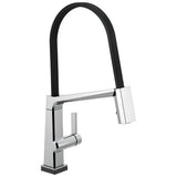 Delta Faucet - PivotalE Single Handle Exposed Hose Kitchen Faucet with Touch<sub>2</sub>O Technology - Chrome