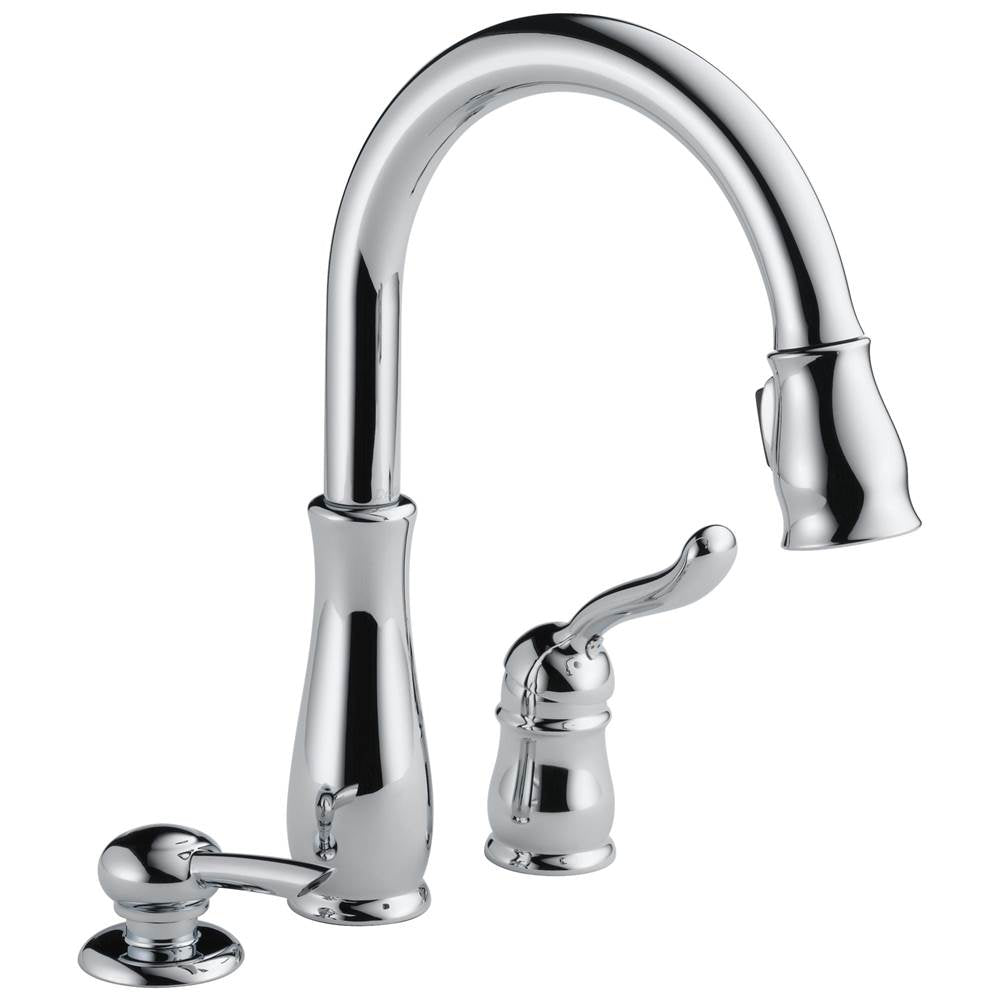 Delta Faucet - Leland Single Handle Pull-Down Kitchen Faucet with Soap Dispenser - Chrome