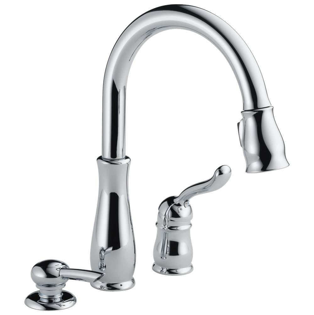 Leland Single Handle Pull-Down Kitchen Faucet with Soap Dispenser