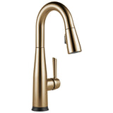 Delta Faucet - Essa Single Handle Pull-Down Bar/Prep Faucet with Touch2O Technology - Champagne Bronze