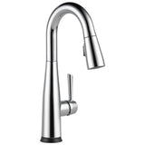 Delta Faucet - Essa Single Handle Pull-Down Bar / Prep Faucet with Touch<sub>2</sub>O Technology - Chrome