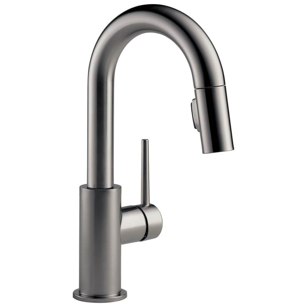Delta Faucet - Trinsic Single Handle Pull-Down Bar/Prep Faucet - Black Stainless