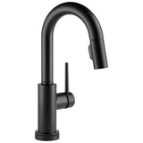 Delta Faucet - Trinsic Single Handle Pull-Down Bar / Prep Faucet with Touch<sub>2</sub>O Technology - Matte Black